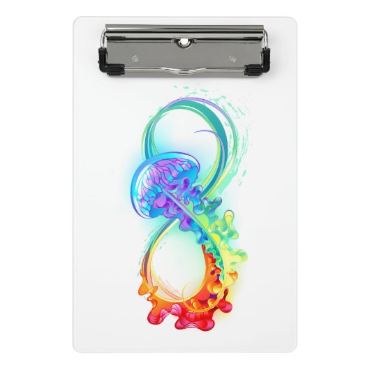 Oneindigheid met regenboogkwal mini klembord (Voorkant)
