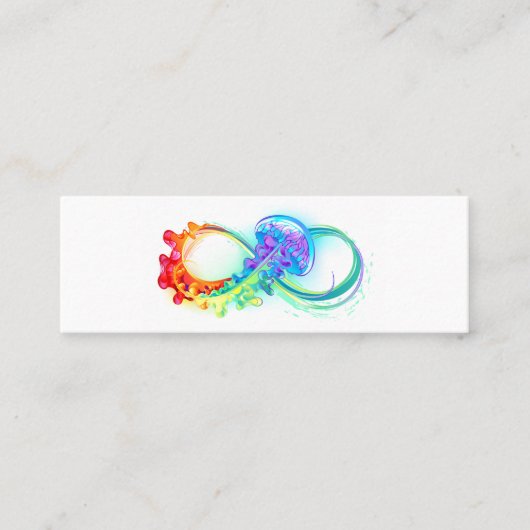 Oneindigheid met regenboogkwal mini visitekaartje (Voorkant)