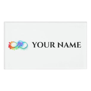 Oneindigheid met regenboogkwal naambadge