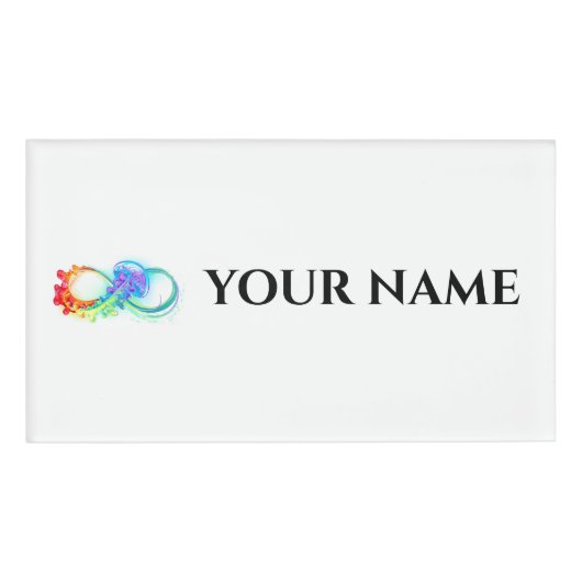 Oneindigheid met regenboogkwal naambadge (Voorkant)