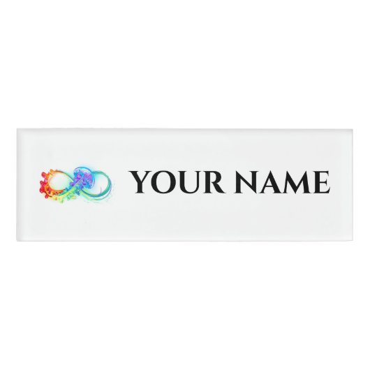 Oneindigheid met regenboogkwal naambadge (Voorkant)