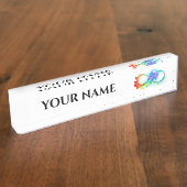 Oneindigheid met regenboogkwal naambordje (Zijkant)