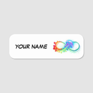 Oneindigheid met regenboogkwal naamplaatje