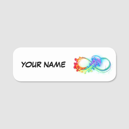Oneindigheid met regenboogkwal naamplaatje (Voorkant)