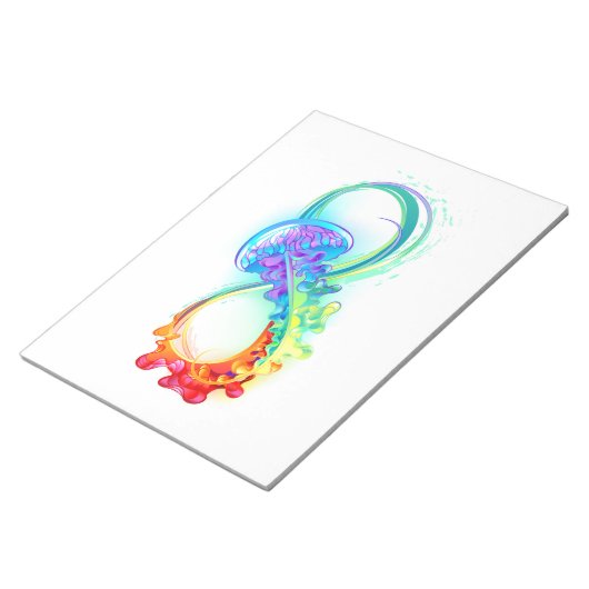 Oneindigheid met regenboogkwal notitieblok (Schuin)