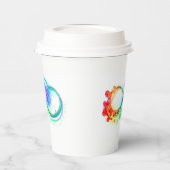 Oneindigheid met regenboogkwal papieren bekers (Links)