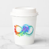 Oneindigheid met regenboogkwal papieren bekers (Voorkant)