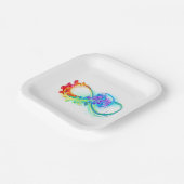 Oneindigheid met regenboogkwal papieren bordje (Gebogen)
