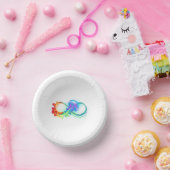 Oneindigheid met regenboogkwal papieren kommen (Feest)