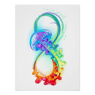 Oneindigheid met regenboogkwal perfect poster