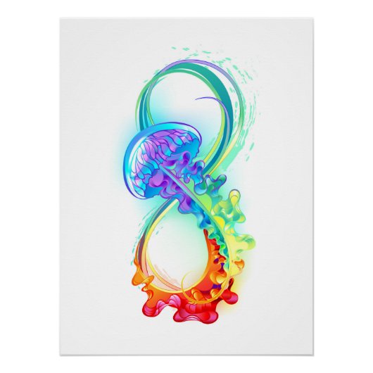 Oneindigheid met regenboogkwal perfect poster (Voorkant)