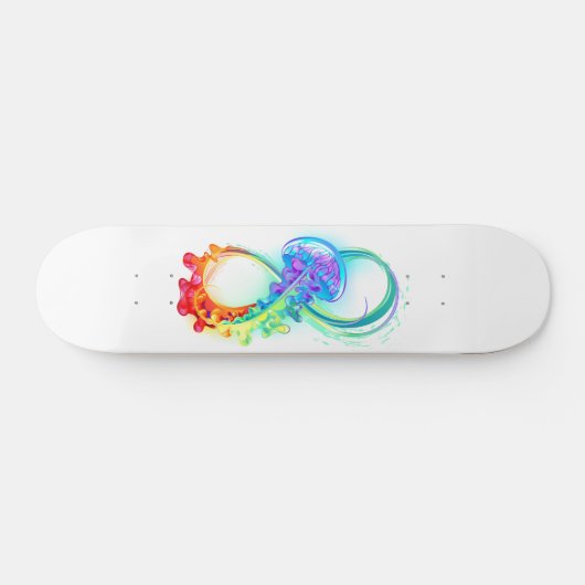 Oneindigheid met regenboogkwal persoonlijk skateboard (Horizontaal)