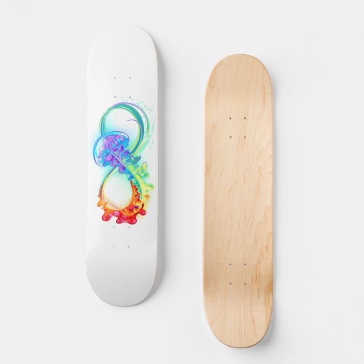 Oneindigheid met regenboogkwal persoonlijk skateboard (Voorkant)