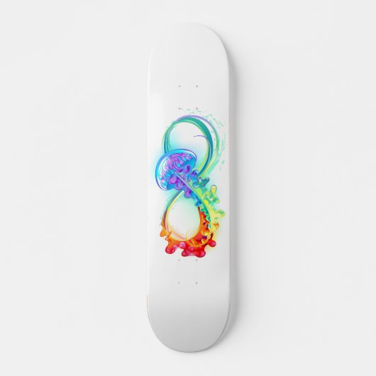 Oneindigheid met regenboogkwal persoonlijk skateboard (Voorkant)