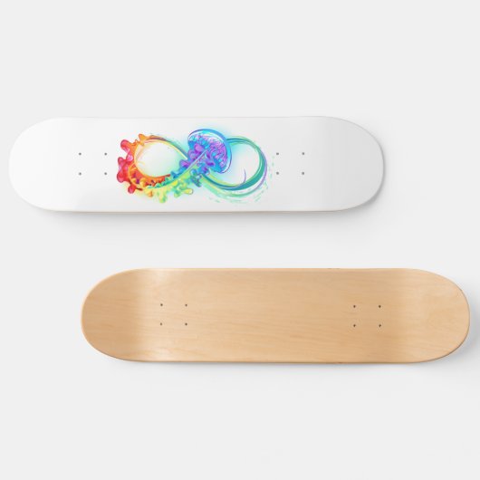 Oneindigheid met regenboogkwal persoonlijk skateboard (Horizontaal)