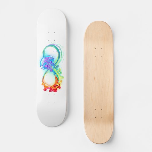Oneindigheid met regenboogkwal persoonlijk skateboard (Voorkant)