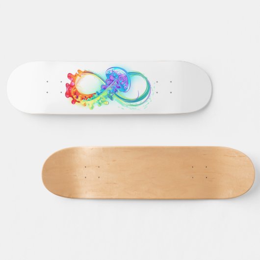 Oneindigheid met regenboogkwal persoonlijk skateboard (Horizontaal)