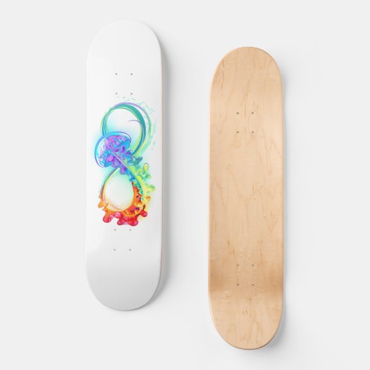 Oneindigheid met regenboogkwal persoonlijk skateboard (Voorkant)