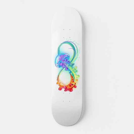 Oneindigheid met regenboogkwal persoonlijk skateboard (Voorkant)