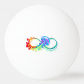 Oneindigheid met regenboogkwal pingpongbal (Achterkant)
