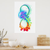 Oneindigheid met regenboogkwal poster (Keuken)