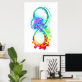 Oneindigheid met regenboogkwal poster (Thuiskantoor)