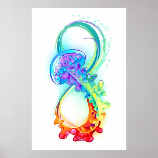 Oneindigheid met regenboogkwal poster (Voorkant)