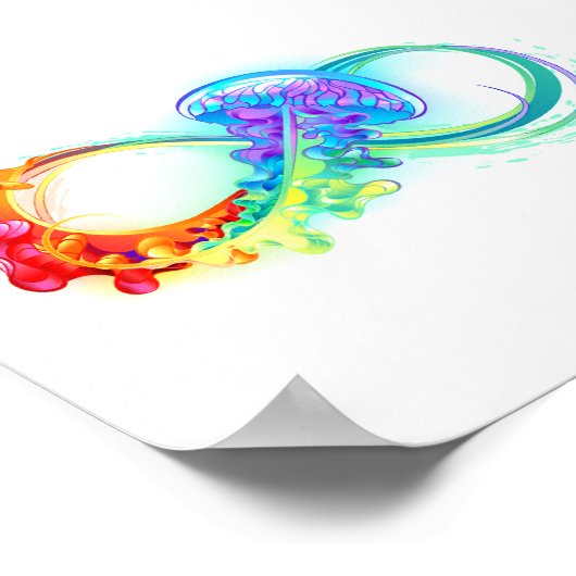 Oneindigheid met regenboogkwal poster (Hoek)