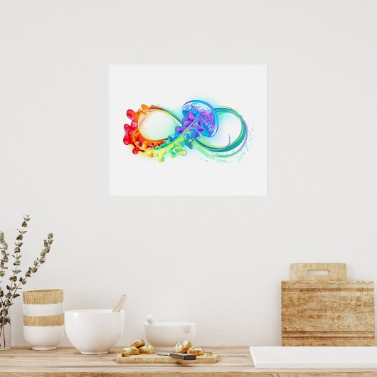 Oneindigheid met regenboogkwal poster (Keuken)