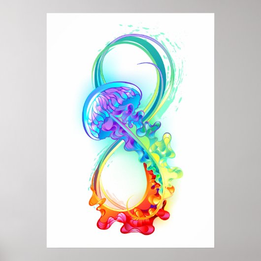 Oneindigheid met regenboogkwal poster (Voorkant)