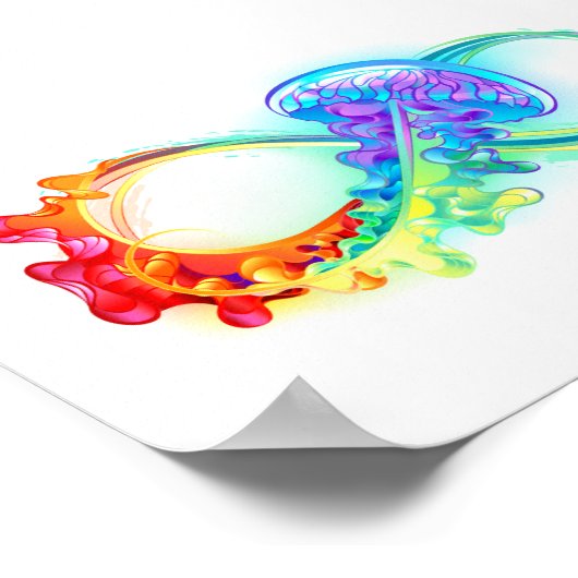 Oneindigheid met regenboogkwal poster (Hoek)