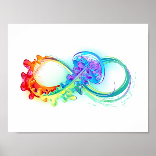 Oneindigheid met regenboogkwal poster (Voorkant)