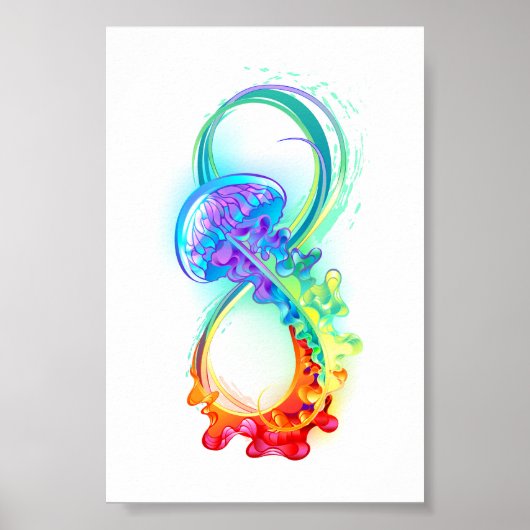 Oneindigheid met regenboogkwal poster (Voorkant)