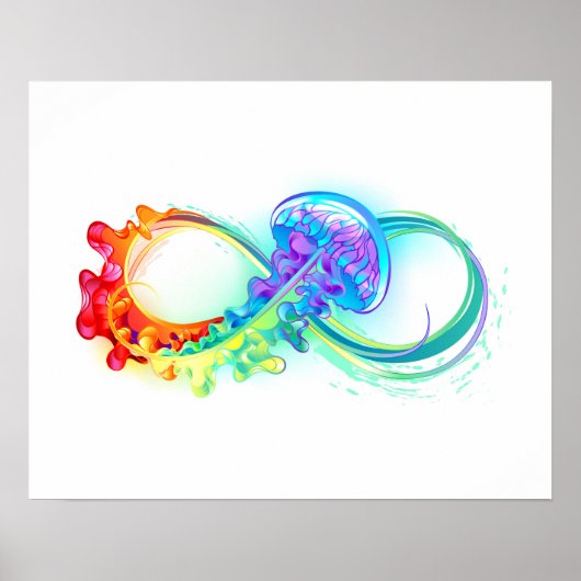 Oneindigheid met regenboogkwal poster (Voorkant)