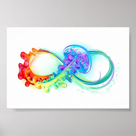 Oneindigheid met regenboogkwal poster (Voorkant)