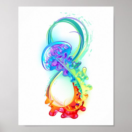 Oneindigheid met regenboogkwal poster (Voorkant)