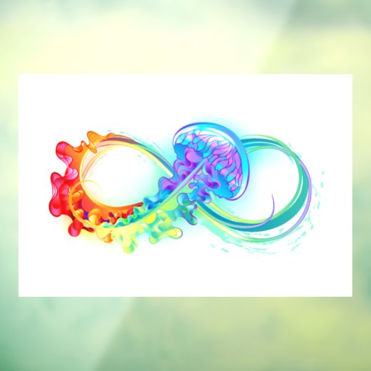 Oneindigheid met regenboogkwal raamsticker (Vel 3)