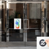 Oneindigheid met regenboogkwal raamsticker (Kantoordeur)