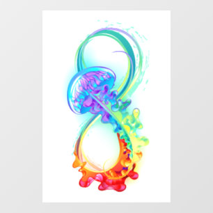 Oneindigheid met regenboogkwal raamsticker