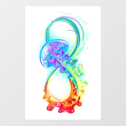Oneindigheid met regenboogkwal raamsticker (Vel)
