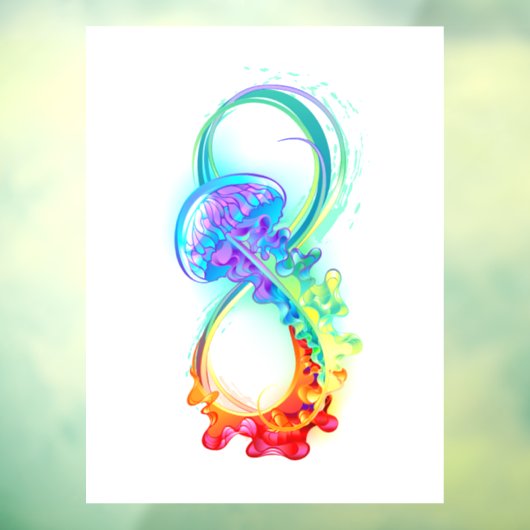 Oneindigheid met regenboogkwal raamsticker (Vel 3)
