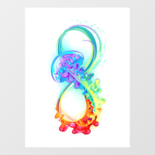 Oneindigheid met regenboogkwal raamsticker
