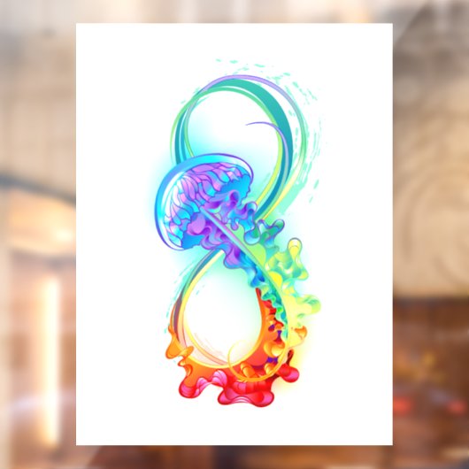 Oneindigheid met regenboogkwal raamsticker (Vel 2)