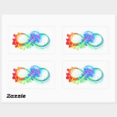 Oneindigheid met regenboogkwal rechthoekige sticker (Vel)