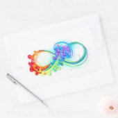 Oneindigheid met regenboogkwal rechthoekige sticker (Envelop)