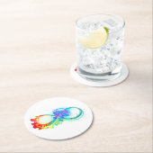 Oneindigheid met regenboogkwal ronde kartonnen onderzetter (Insitu)