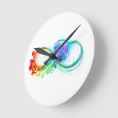 Oneindigheid met regenboogkwal ronde klok (Hoek)