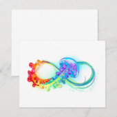 Oneindigheid met regenboogkwal RSVP kaartje (Voorkant / Achterkant)