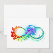Oneindigheid met regenboogkwal save the date (Voorkant / Achterkant)