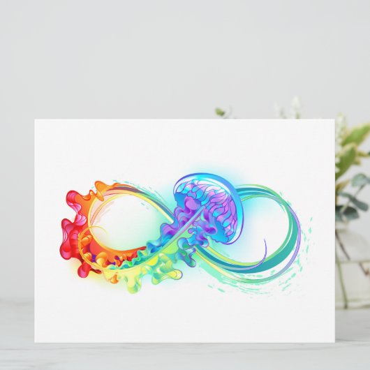 Oneindigheid met regenboogkwal save the date (Staand voorkant)